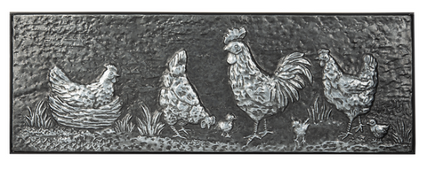 Embossed Chicken Family wall decor