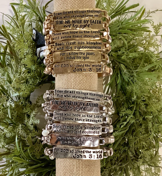 Scripture Bracelets (6 styles-2 different colors)