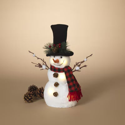 Lighted stacked snowman