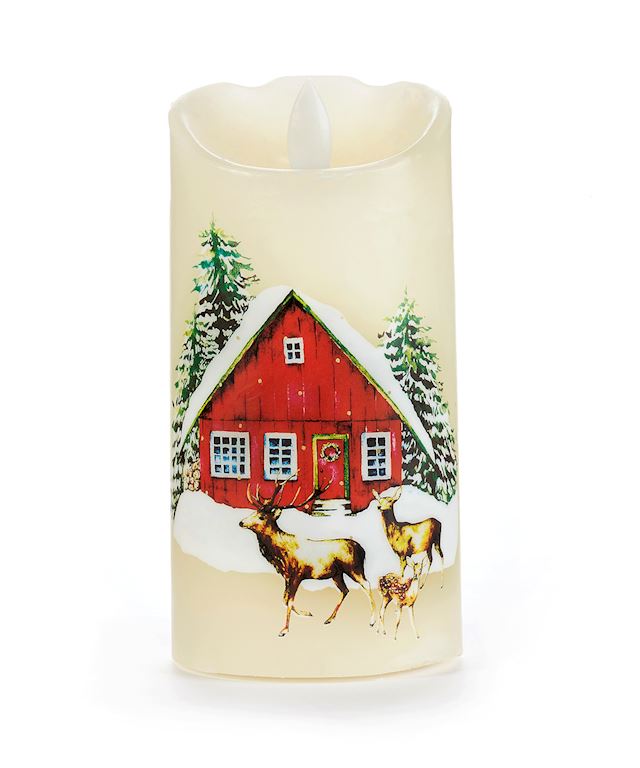 Deer and Barn candle