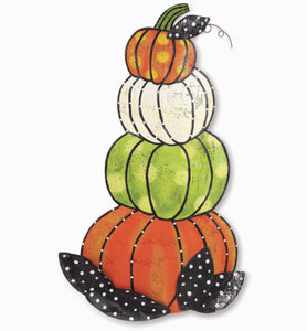 Stacked pumpkins door hanger