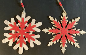 Wooden snowflake (2 styles)