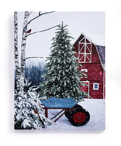 Canvas Barn print- light up