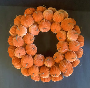 Velvet Pumpkin Wreath