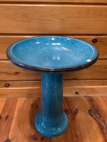 Glazed bird bath