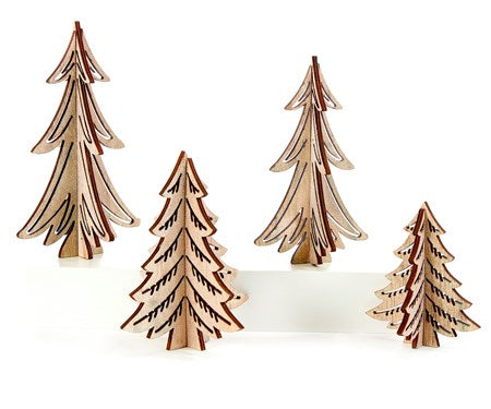 Laser cut wood tree sets (2 styles)