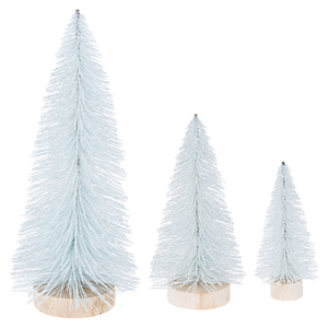 Glittered Christmas tree white (3 sizes)