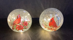 Lighted Cardinal Globe (2 styles)