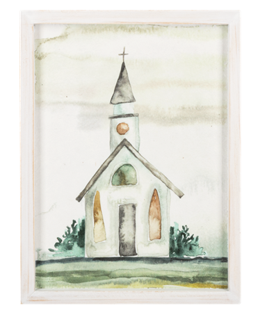 Watercolor Church wall hanging