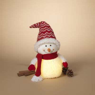 Red Hat lighted snowman