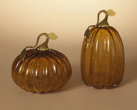 Handblown Amber Pumpkin (2 styles)