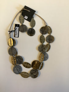 Gold oval necklace/earring set