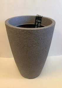 Conic faux stone planter