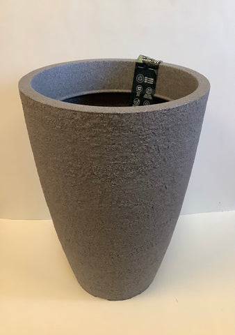 Conic faux stone planter