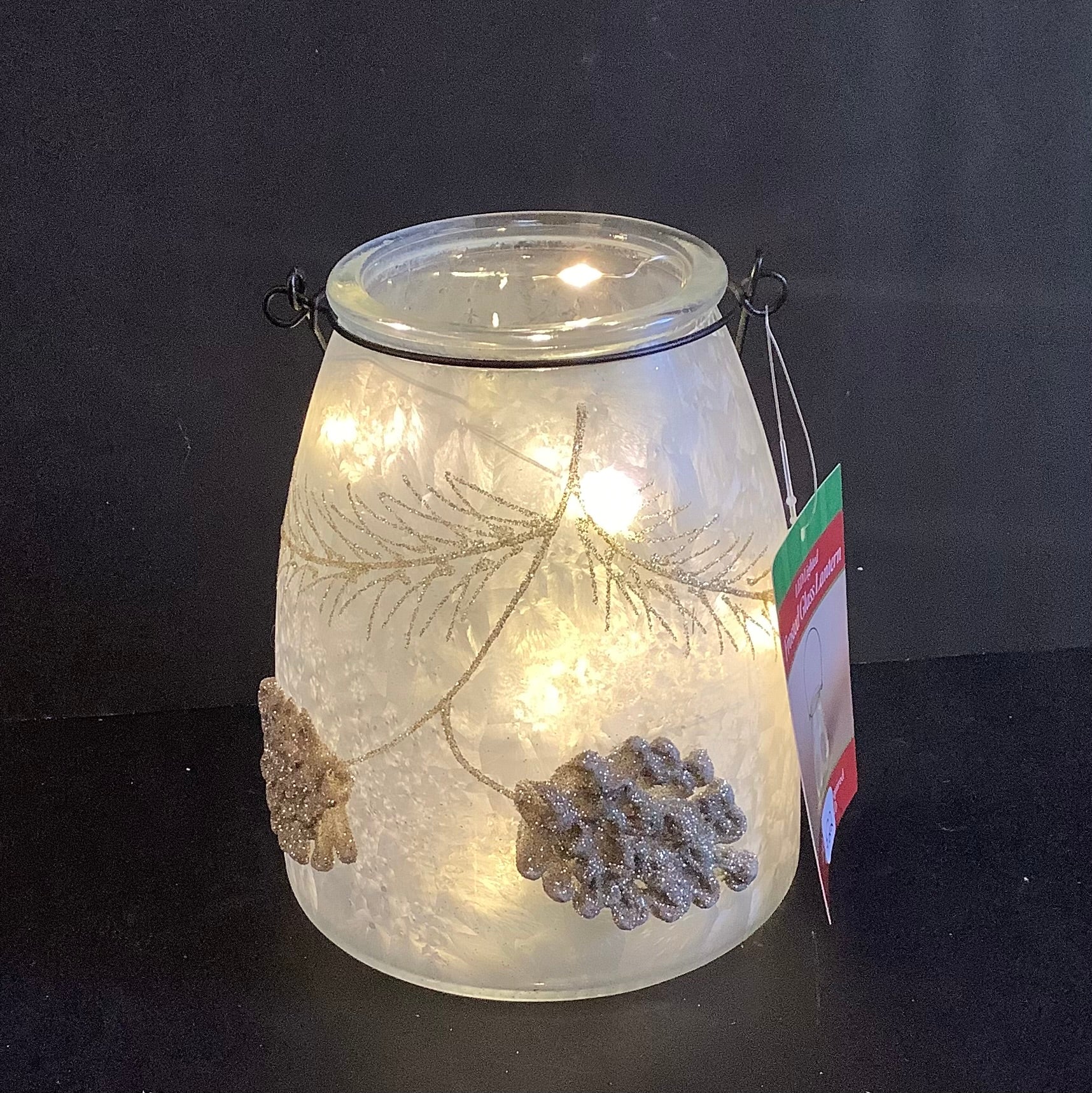 Lighted Pinecone Lantern