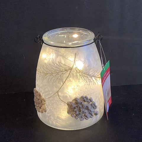 Lighted Pinecone Lantern