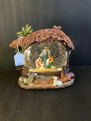 Lighted globe Nativity
