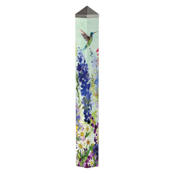 Spring Hummingbirds Art Pole 40 inch