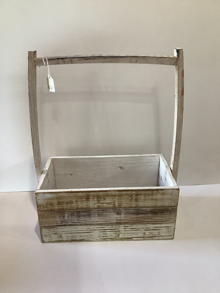 Distressed wooden basket (2 sizes)