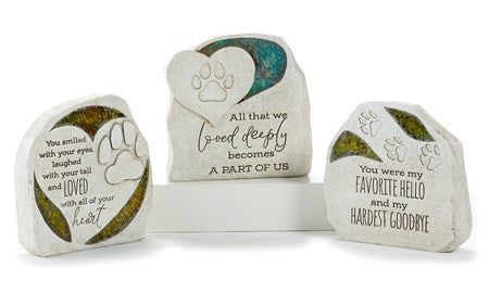 Mosaic glass pet memorial stone (3 styles)