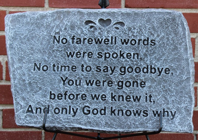 Concrete memorial-No farewell words
