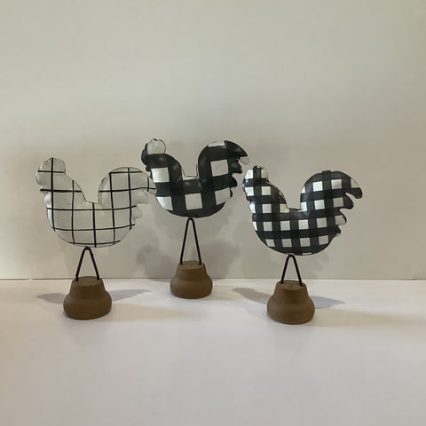 Black and white check rooster (3 styles)