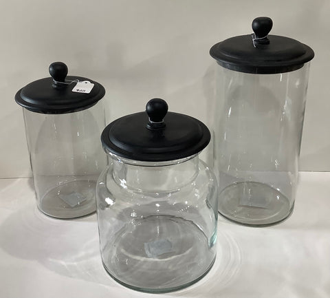 Glass canister with lid (3 sizes)