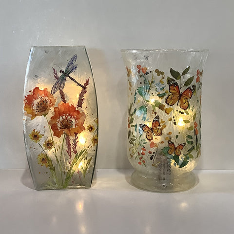 Lighted painted vases (2 styles)