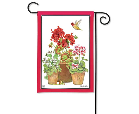 Potted Geraniums Garden Flag