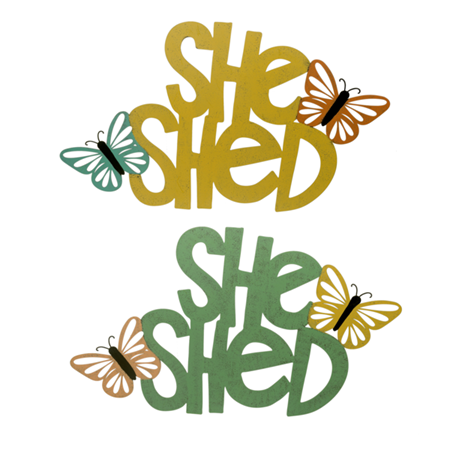 Laser cut She Shed (2 colors)