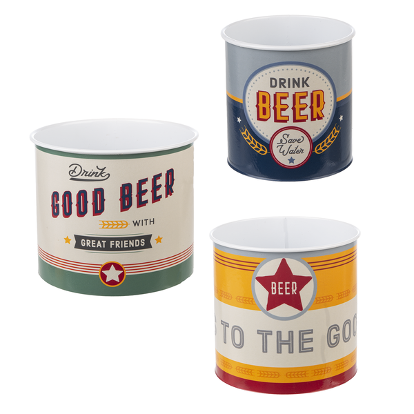 Beer can label planter (3 sizes)