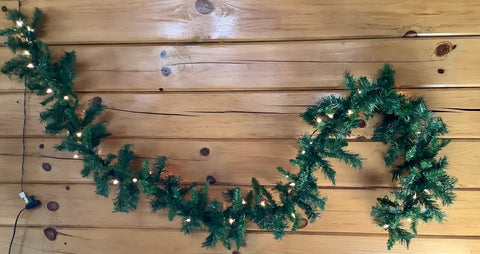 Pine garland with lights