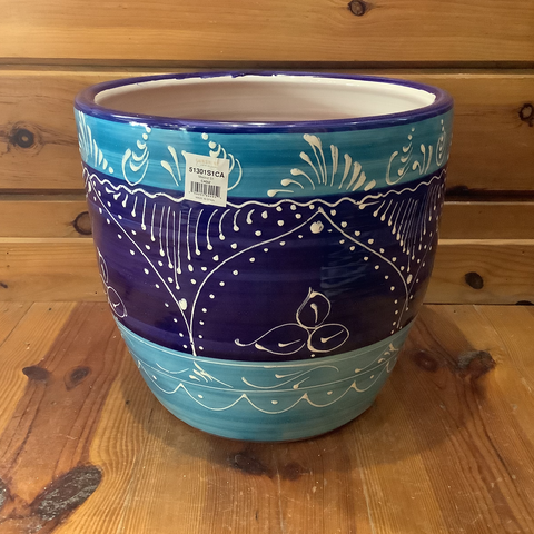 Large Ceramic Blue Planter