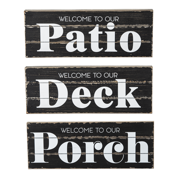 Welcome to the Patio-Deck-Porch wall decor (3 styles)