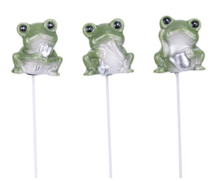 Porcelain frog planter stakes (3 styles)