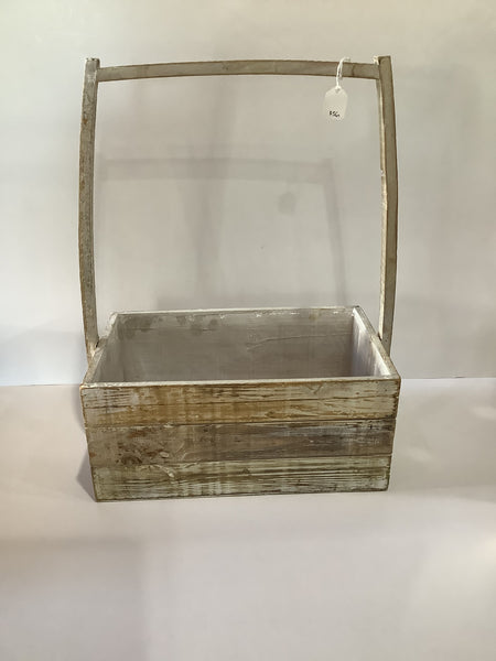 Distressed wooden basket (2 sizes)