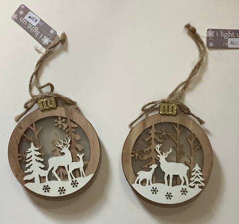 Laser cut light up Reindeer ornament (2 styles)