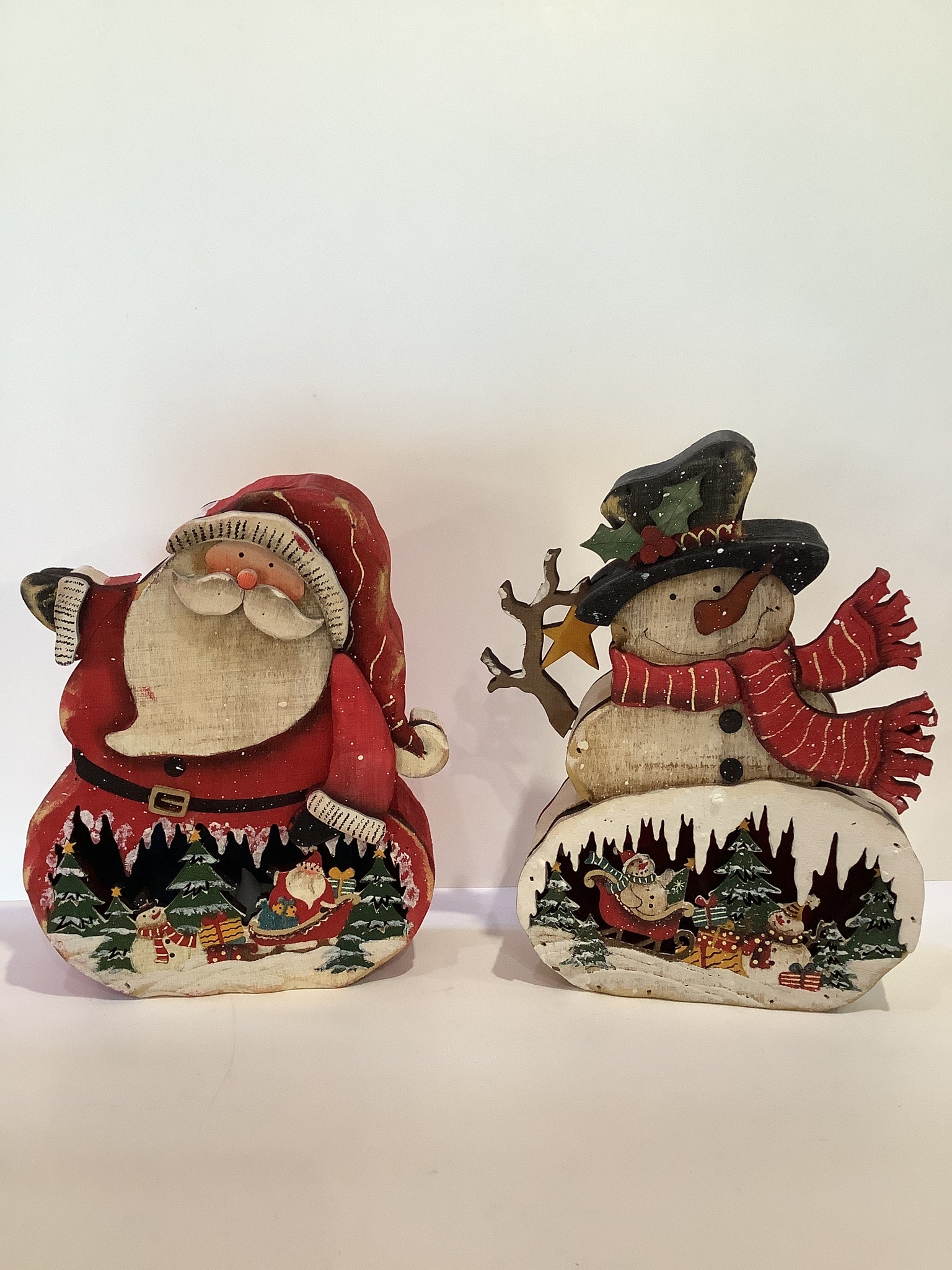 Light up Santa and Snowman